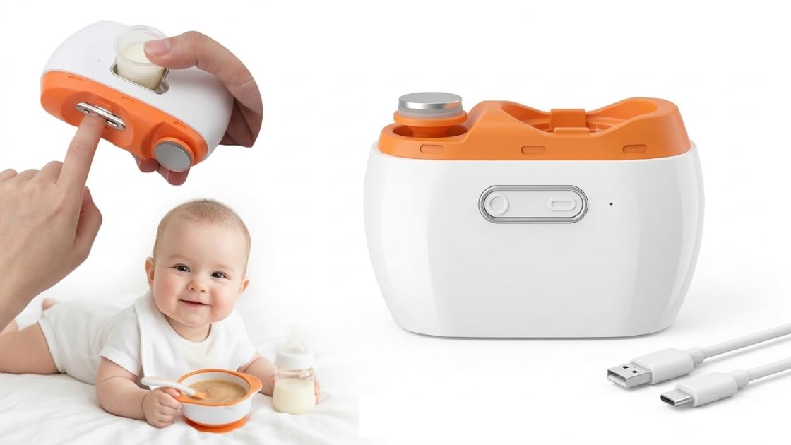 Electric Automatic Nail Clipper,2 in-1 Electric Nail Clipper and Nail Polisher, USB Rechargeable Suitable for Babies,Women Manicure,Kids, Adults, Electric Baby Nail Clippers with LED, Safety Fingernail Trimmer - Orange