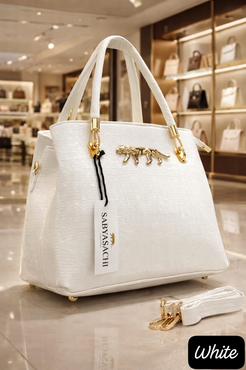 Sabyasachi Style Premium Jelly Coco PU Leather Handbag – Elegant 3-Compartment Office & Party Wear Bag for Women