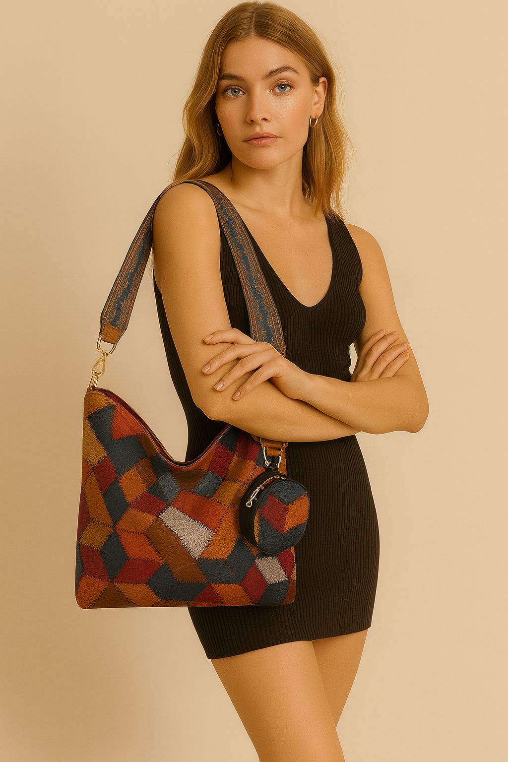 Premium 2-Piece Combo: Imported Multi-Color Tote Bag Set – High-Quality PU Leather