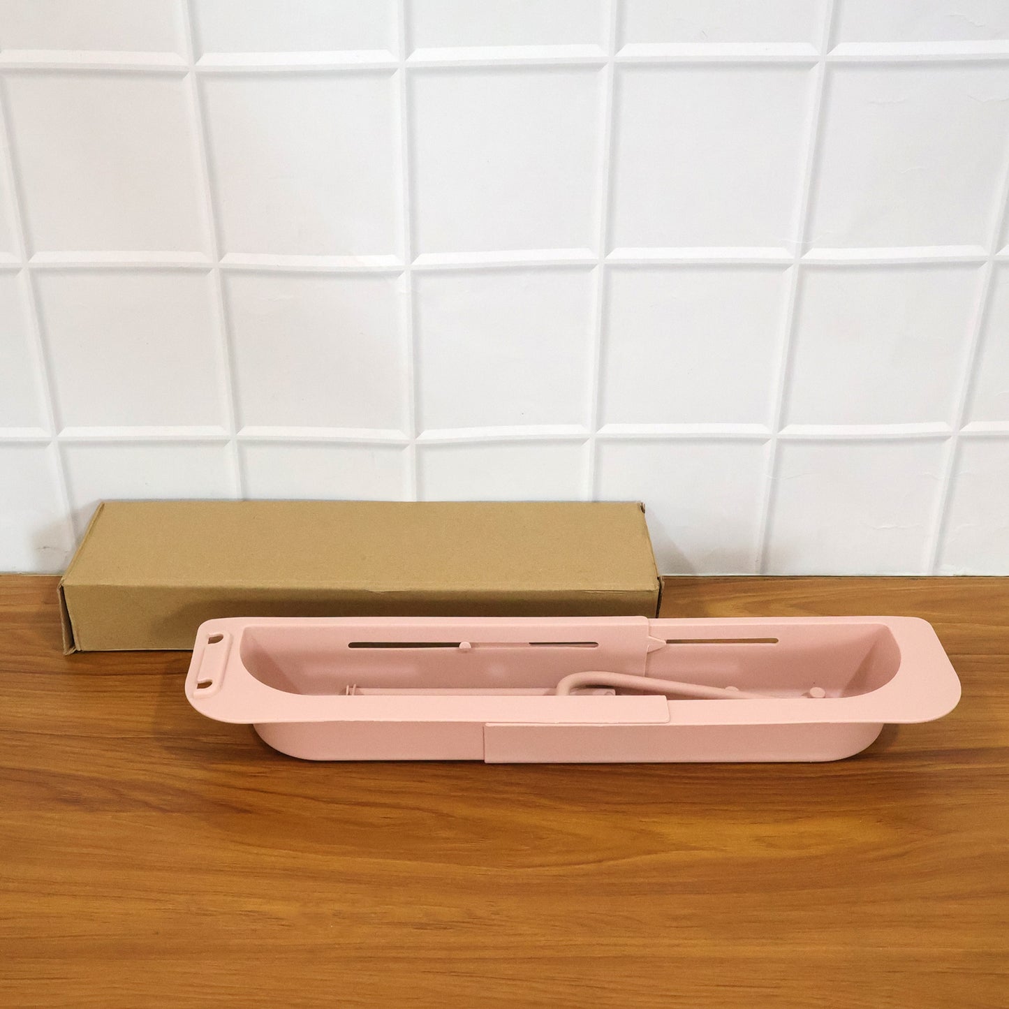 Kitchen Sink Organizer Rack With Towel Holder  Drain Tray (1 Pc)