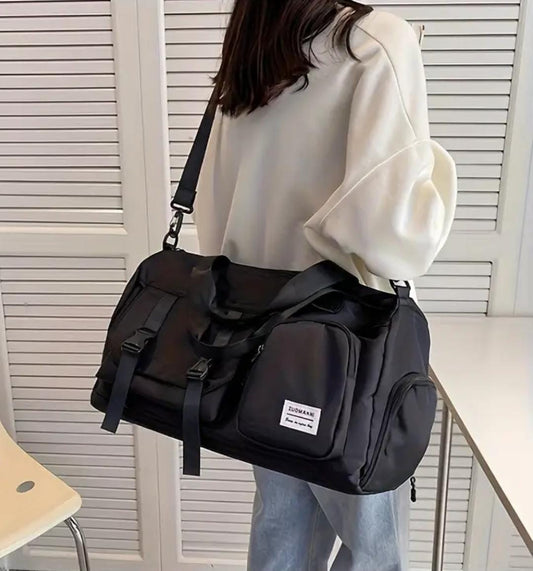 Unisex Waterproof Duffle Bag for Gym & Travel | Large Capacity Weekend Shoulder Bag with Separate Shoe Compartment | Multifunctional Luggage Bag for Women & Men | Ideal for Yoga, Maternity & Business Trips