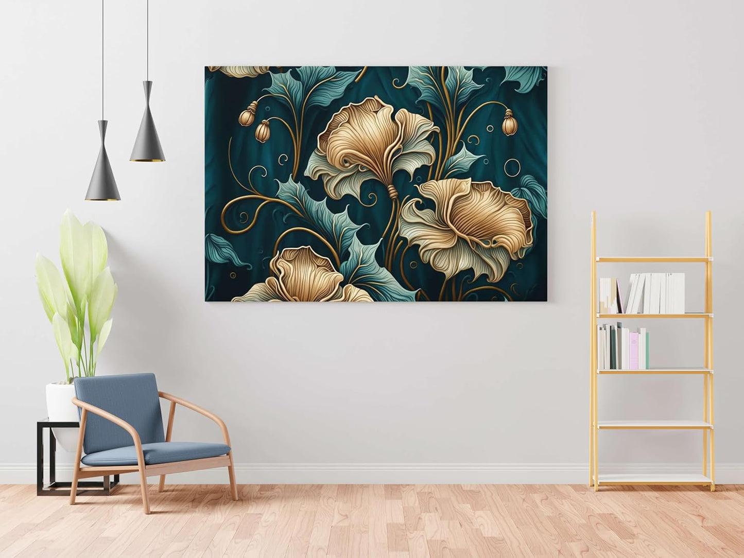 Flower Paintings For Wall Decoration With Frame Canvas Painting For Living Room Bedroom Home Office & Hotels  (34 inch x 22 inch)