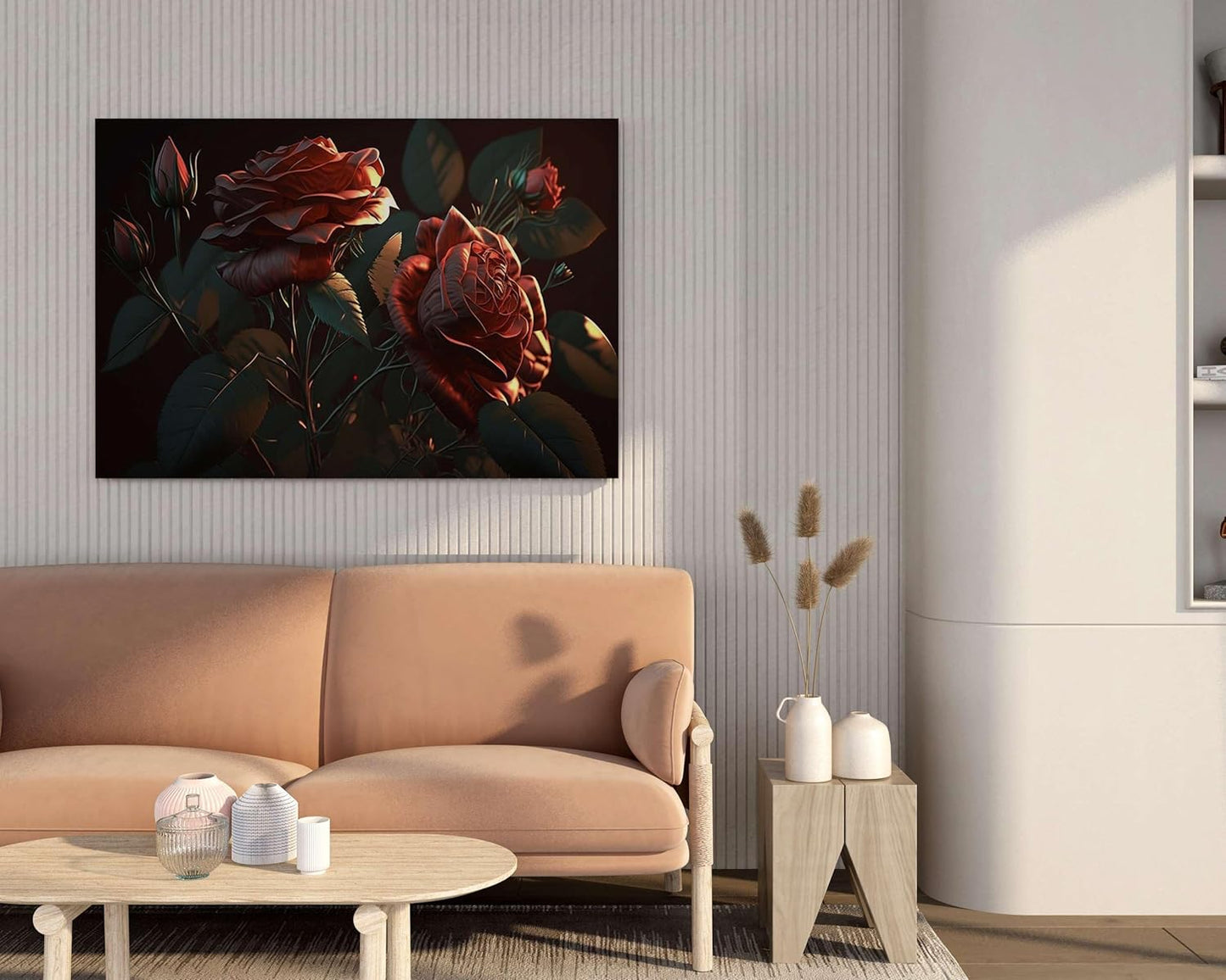 Flower Paintings For Wall Decoration With Frame Canvas Painting For Living Room Bedroom Home Office & Hotels  (34 inch x 22 inch)
