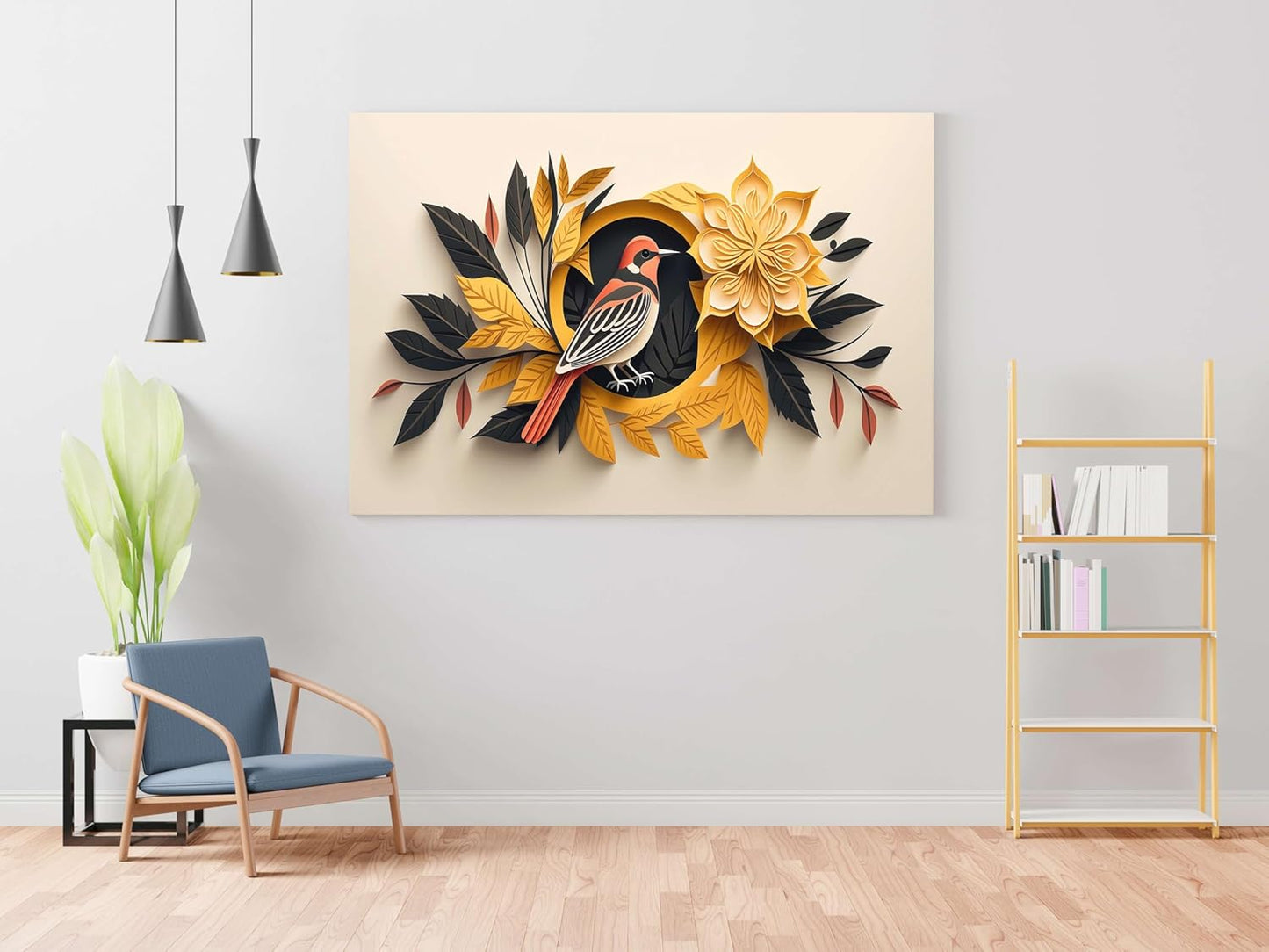 Flower Paintings For Wall Decoration With Frame Canvas Painting For Living Room Bedroom Home Office & Hotels  (34 inch x 22 inch)