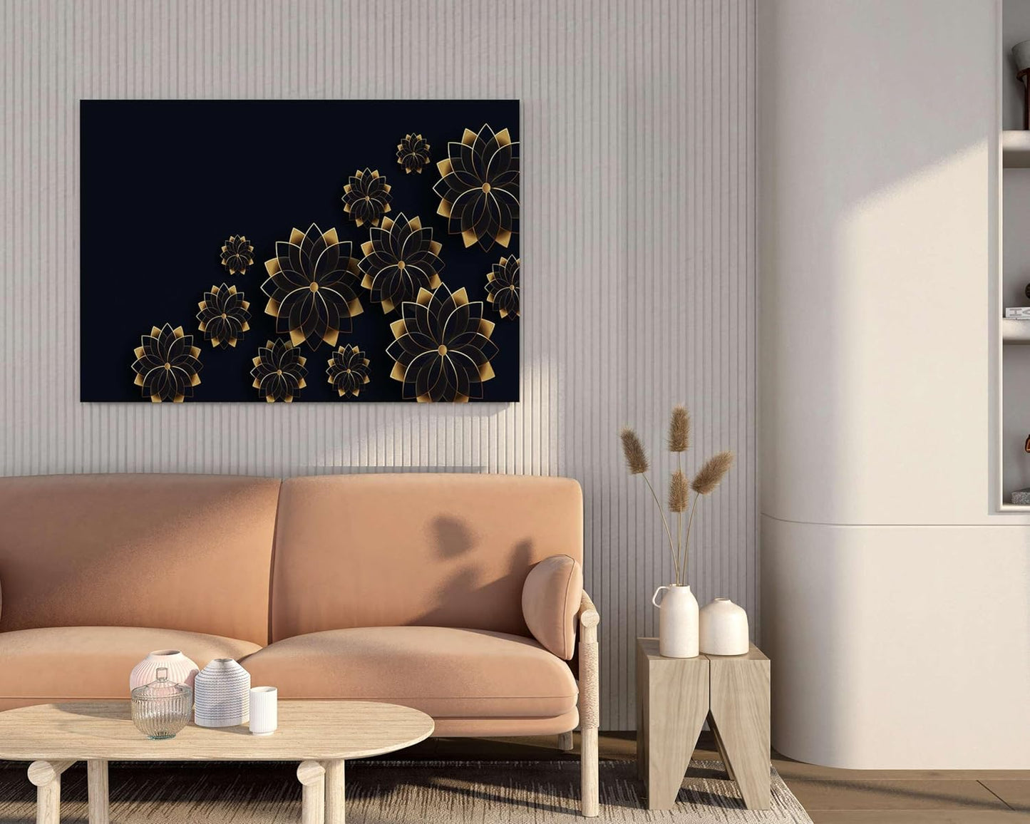 Flower Paintings For Wall Decoration With Frame Canvas Painting For Living Room Bedroom Home Office & Hotels  (34 inch x 22 inch)