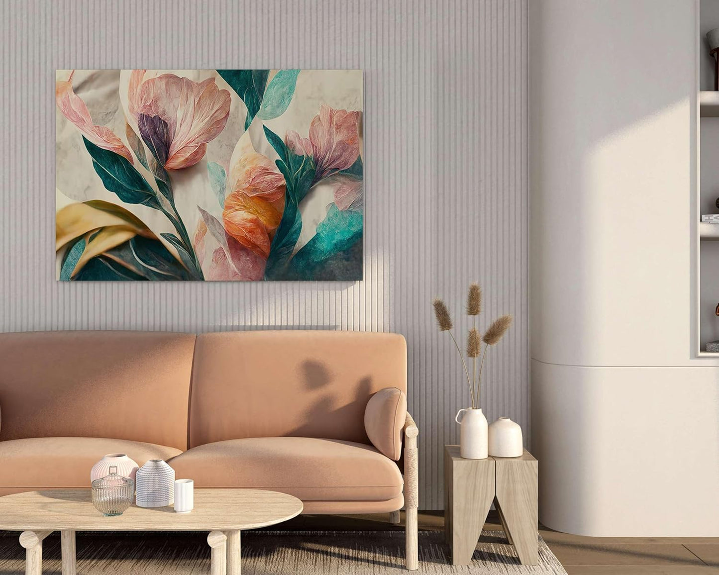 Flower Paintings For Wall Decoration With Frame Canvas Painting For Living Room Bedroom Home Office & Hotels  (34 inch x 22 inch)