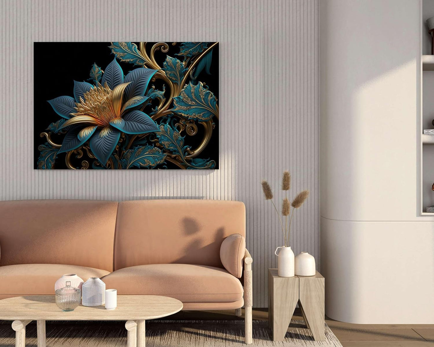 Flower Paintings For Wall Decoration With Frame Canvas Painting For Living Room Bedroom Home Office & Hotels  (34 inch x 22 inch)