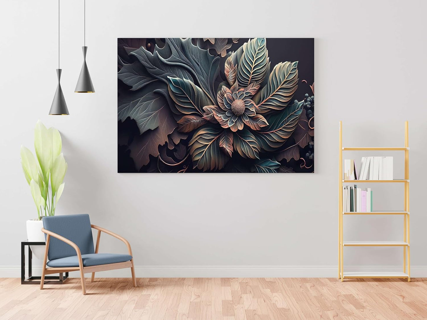 Flower Paintings For Wall Decoration With Frame Canvas Painting For Living Room Bedroom Home Office & Hotels  (34 inch x 22 inch)