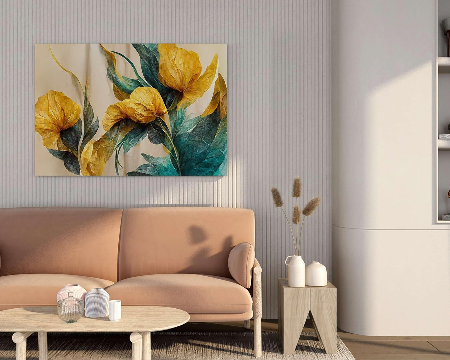 Flower Paintings For Wall Decoration With Frame Canvas Painting For Living Room Bedroom Home Office & Hotels  (34 inch x 22 inch)
