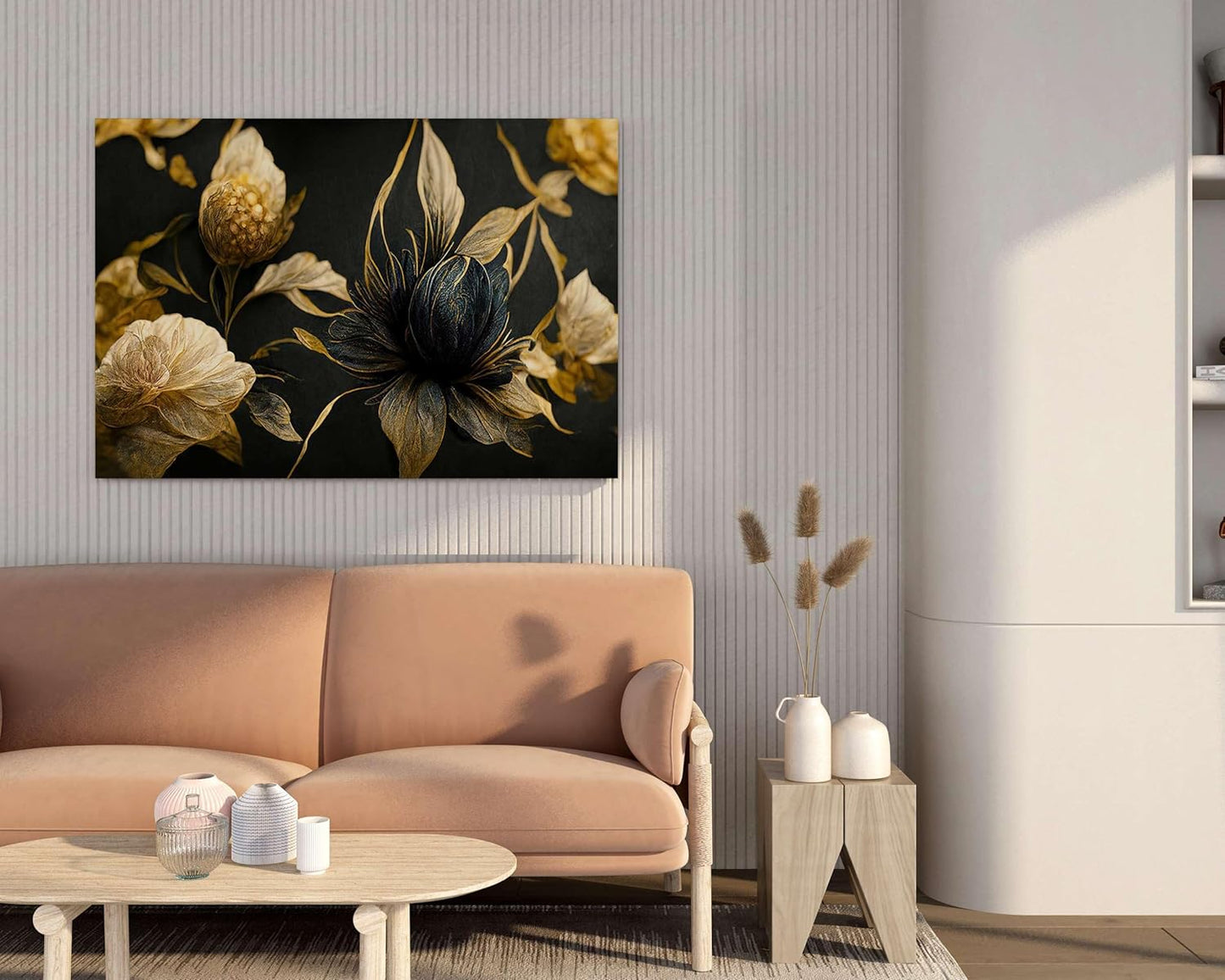 Flower Paintings For Wall Decoration With Frame Canvas Painting For Living Room Bedroom Home Office & Hotels  (34 inch x 22 inch)