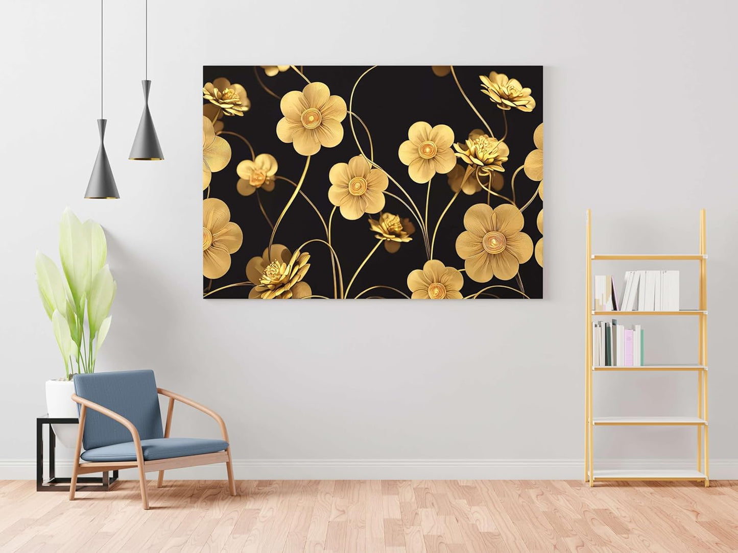 Flower Paintings For Wall Decoration With Frame Canvas Painting For Living Room Bedroom Home Office & Hotels  (34 inch x 22 inch)