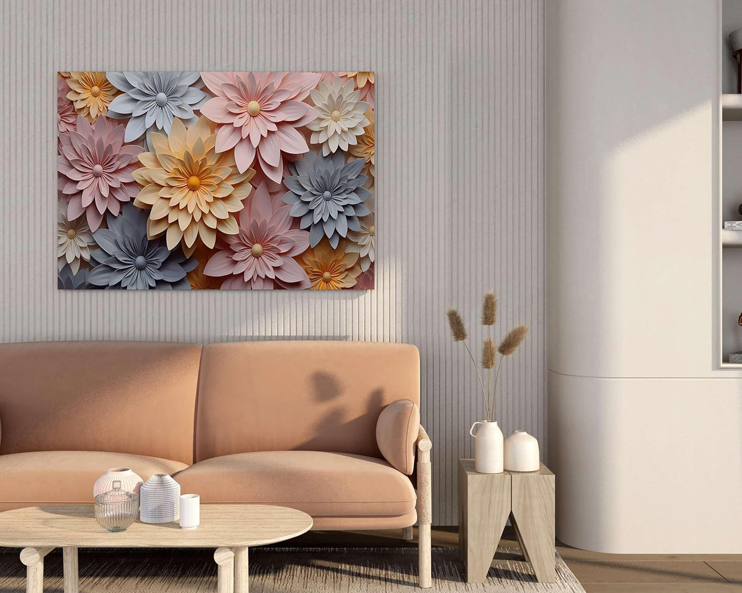 Flower Paintings For Wall Decoration With Frame Canvas Painting For Living Room Bedroom Home Office & Hotels  (34 inch x 22 inch)
