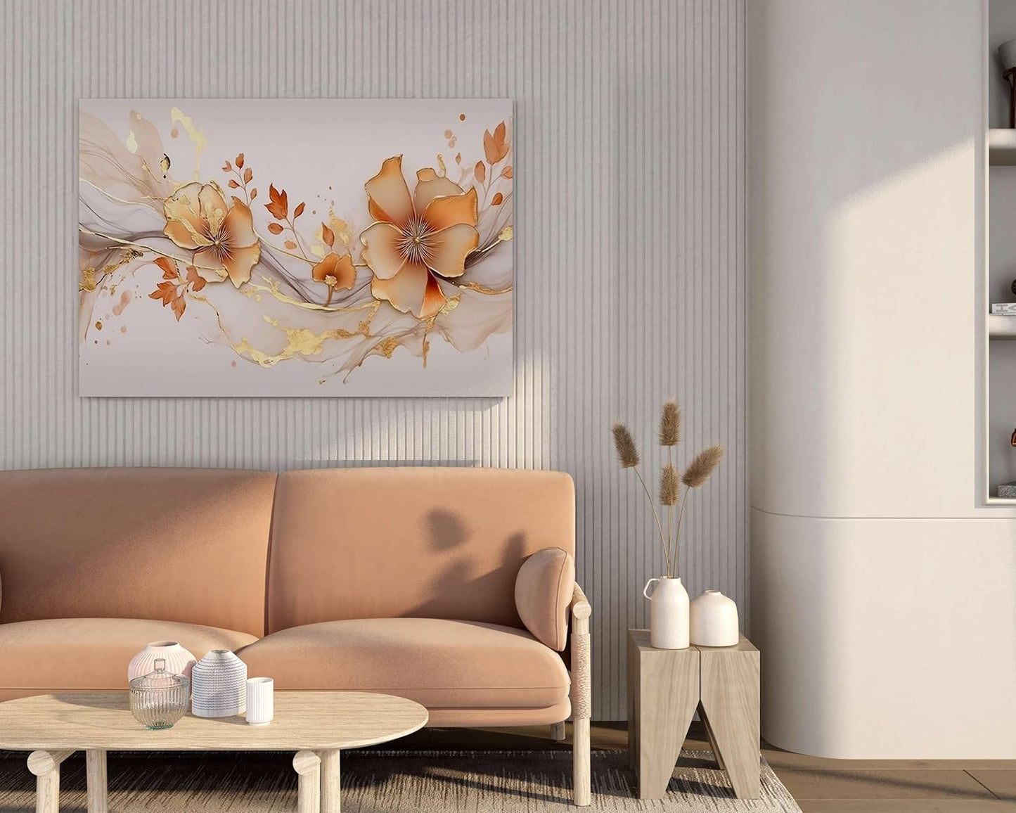 Flower Paintings For Wall Decoration With Frame Canvas Painting For Living Room Bedroom Home Office & Hotels  (34 inch x 22 inch)