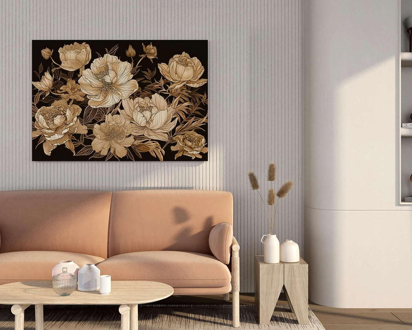 Flower Paintings For Wall Decoration With Frame Canvas Painting For Living Room Bedroom Home Office & Hotels  (34 inch x 22 inch)