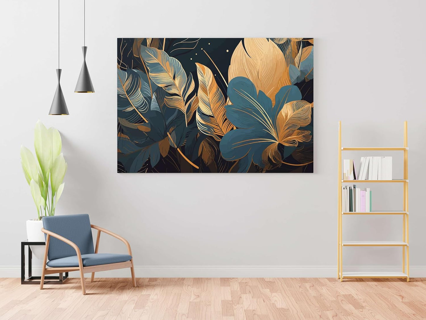 Flower Paintings For Wall Decoration With Frame Canvas Painting For Living Room Bedroom Home Office & Hotels  (34 inch x 22 inch)
