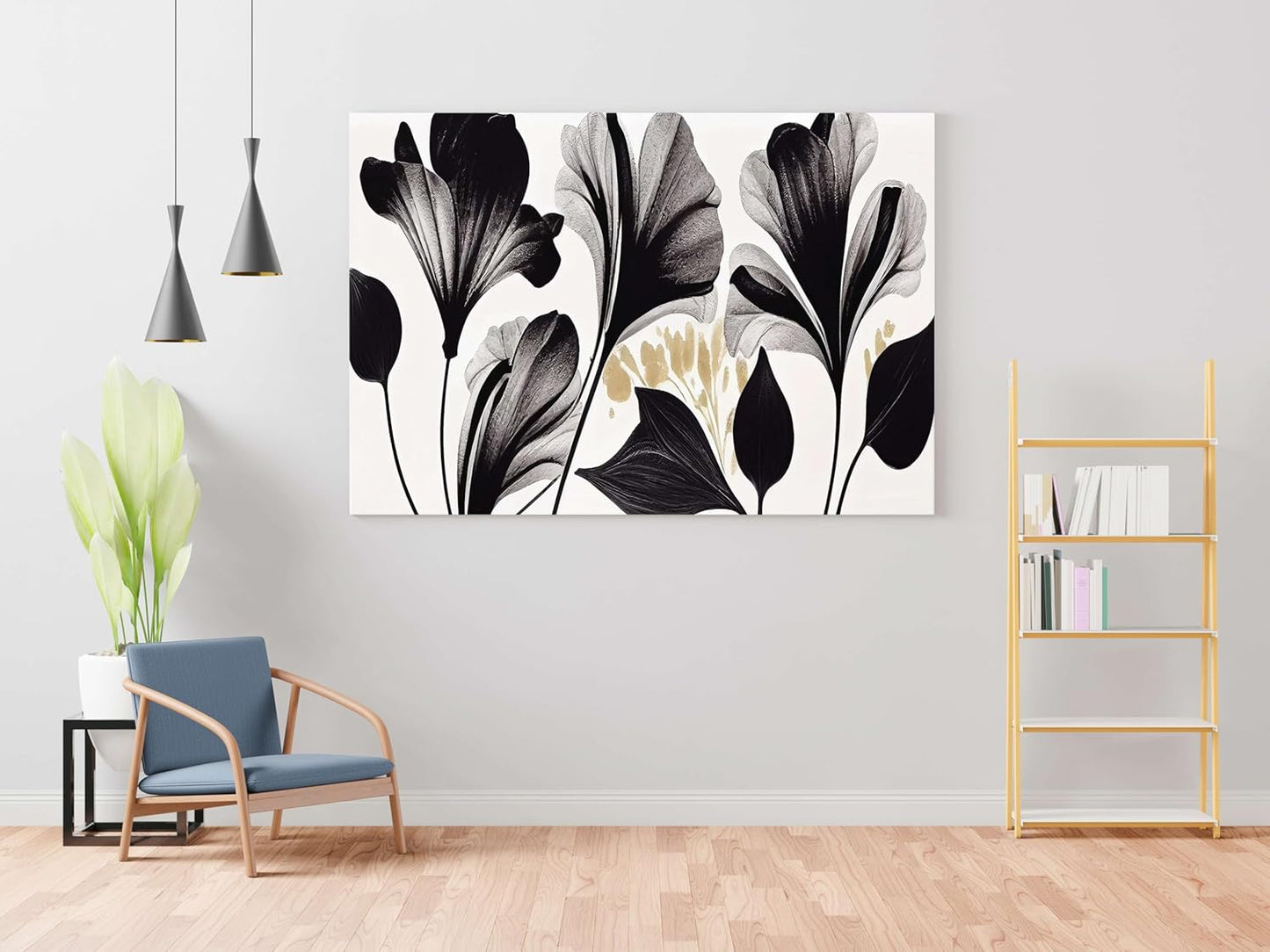 Flower Paintings For Wall Decoration With Frame Canvas Painting For Living Room Bedroom Home Office & Hotels  (34 inch x 22 inch)