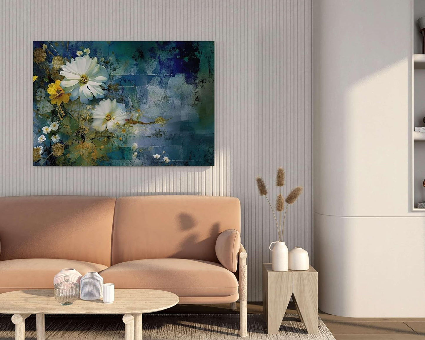 Flower Paintings For Wall Decoration With Frame Canvas Painting For Living Room Bedroom Home Office & Hotels  (34 inch x 22 inch)