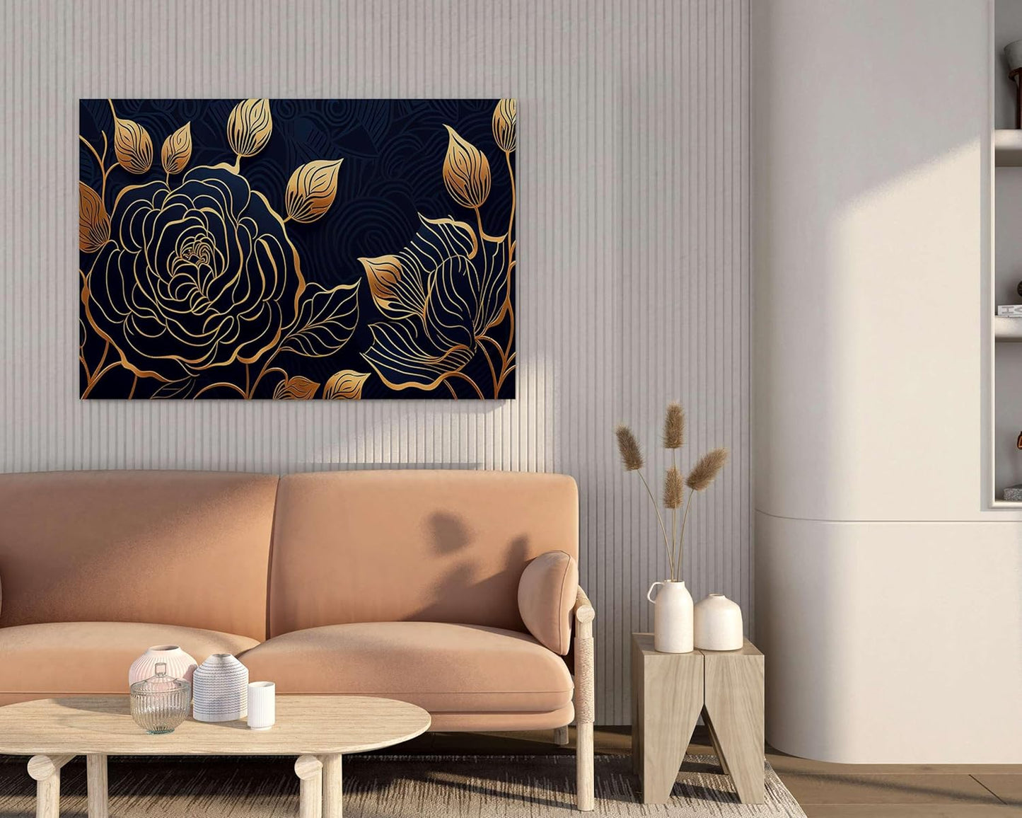 Flower Paintings For Wall Decoration With Frame Canvas Painting For Living Room Bedroom Home Office & Hotels  (34 inch x 22 inch)