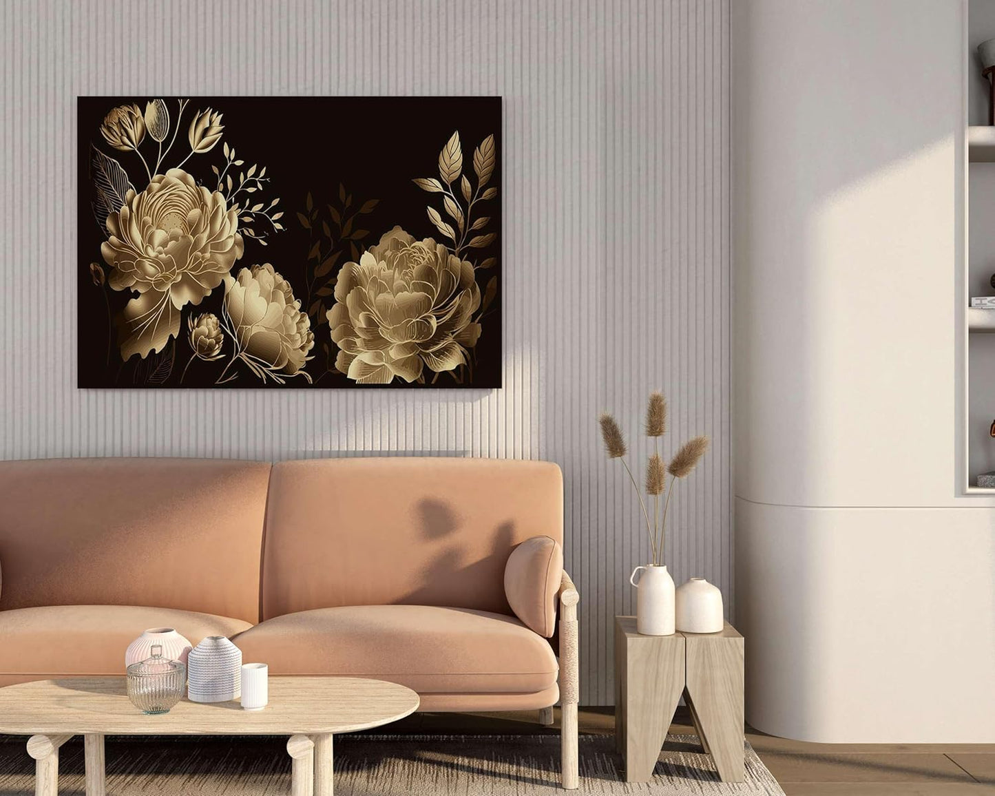 Flower Paintings For Wall Decoration With Frame Canvas Painting For Living Room Bedroom Home Office & Hotels  (34 inch x 22 inch)