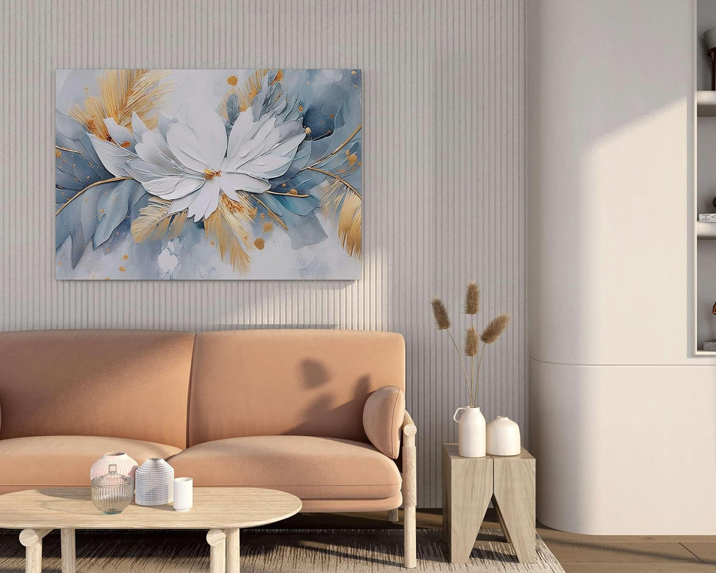 Flower Paintings For Wall Decoration With Frame Canvas Painting For Living Room Bedroom Home Office & Hotels  (34 inch x 22 inch)