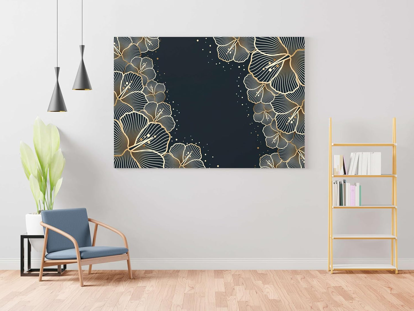 Flower Paintings For Wall Decoration With Frame Canvas Painting For Living Room Bedroom Home Office & Hotels  (34 inch x 22 inch)
