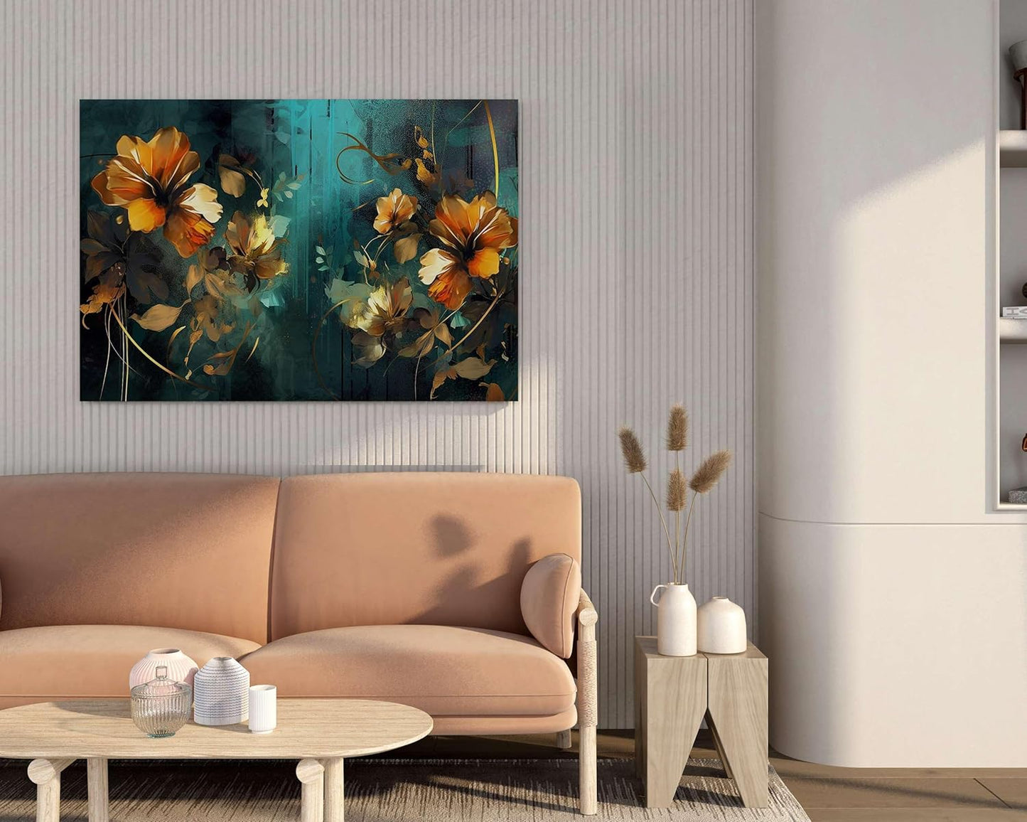 Flower Paintings For Wall Decoration With Frame Canvas Painting For Living Room Bedroom Home Office & Hotels  (34 inch x 22 inch)
