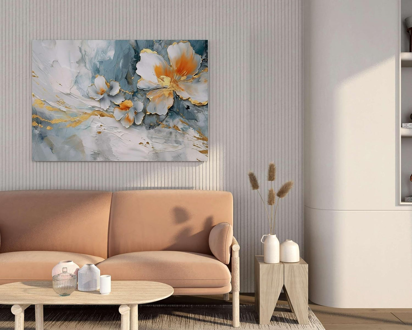 Flower Paintings For Wall Decoration With Frame Canvas Painting For Living Room Bedroom Home Office & Hotels  (34 inch x 22 inch)