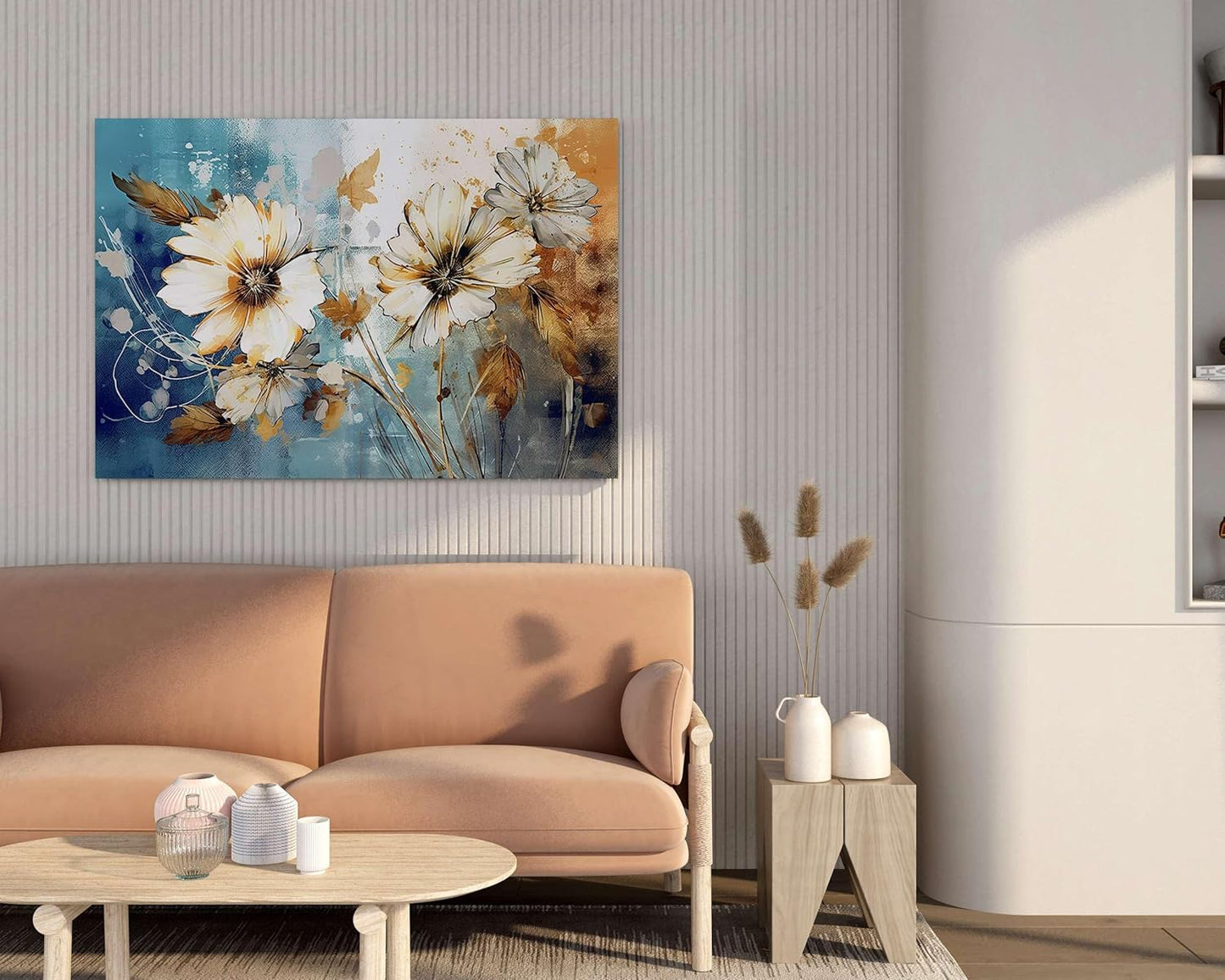 Flower Paintings For Wall Decoration With Frame Canvas Painting For Living Room Bedroom Home Office & Hotels  (34 inch x 22 inch)