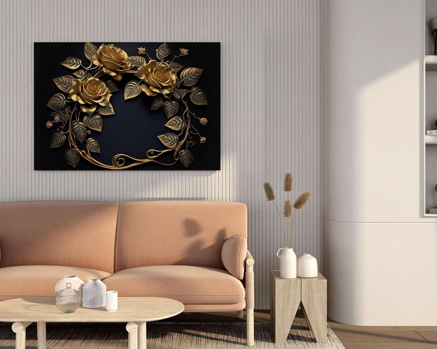 Flower Paintings For Wall Decoration With Frame Canvas Painting For Living Room Bedroom Home Office & Hotels  (34 inch x 22 inch)