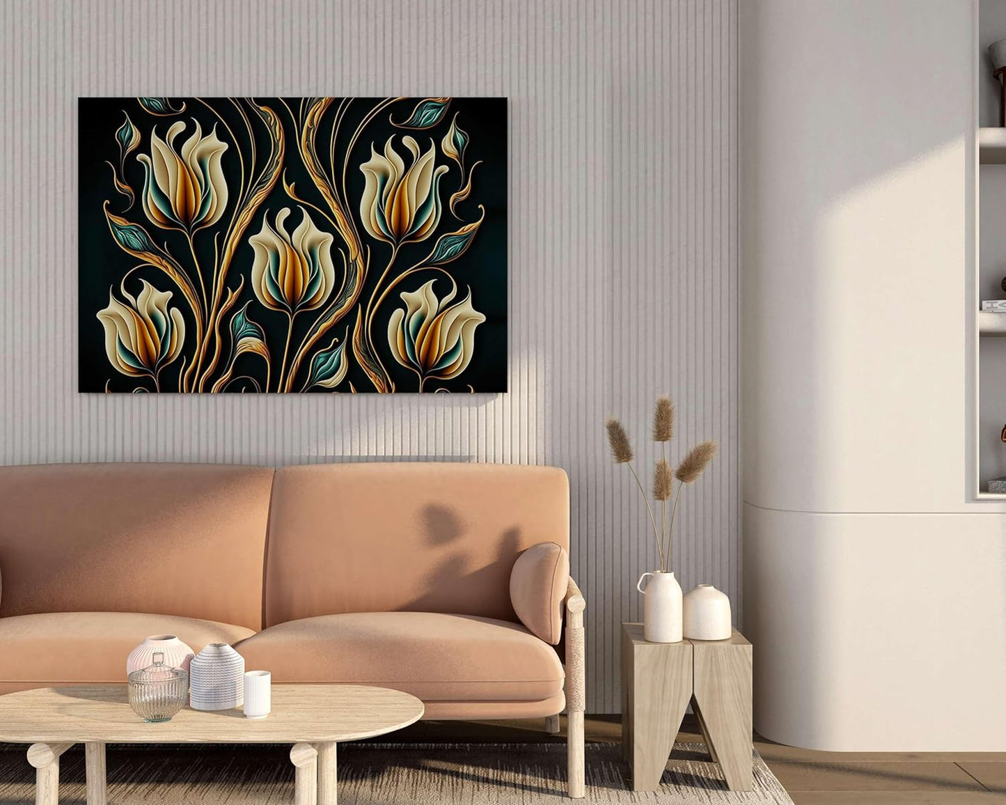Flower Paintings For Wall Decoration With Frame Canvas Painting For Living Room Bedroom Home Office & Hotels  (34 inch x 22 inch)
