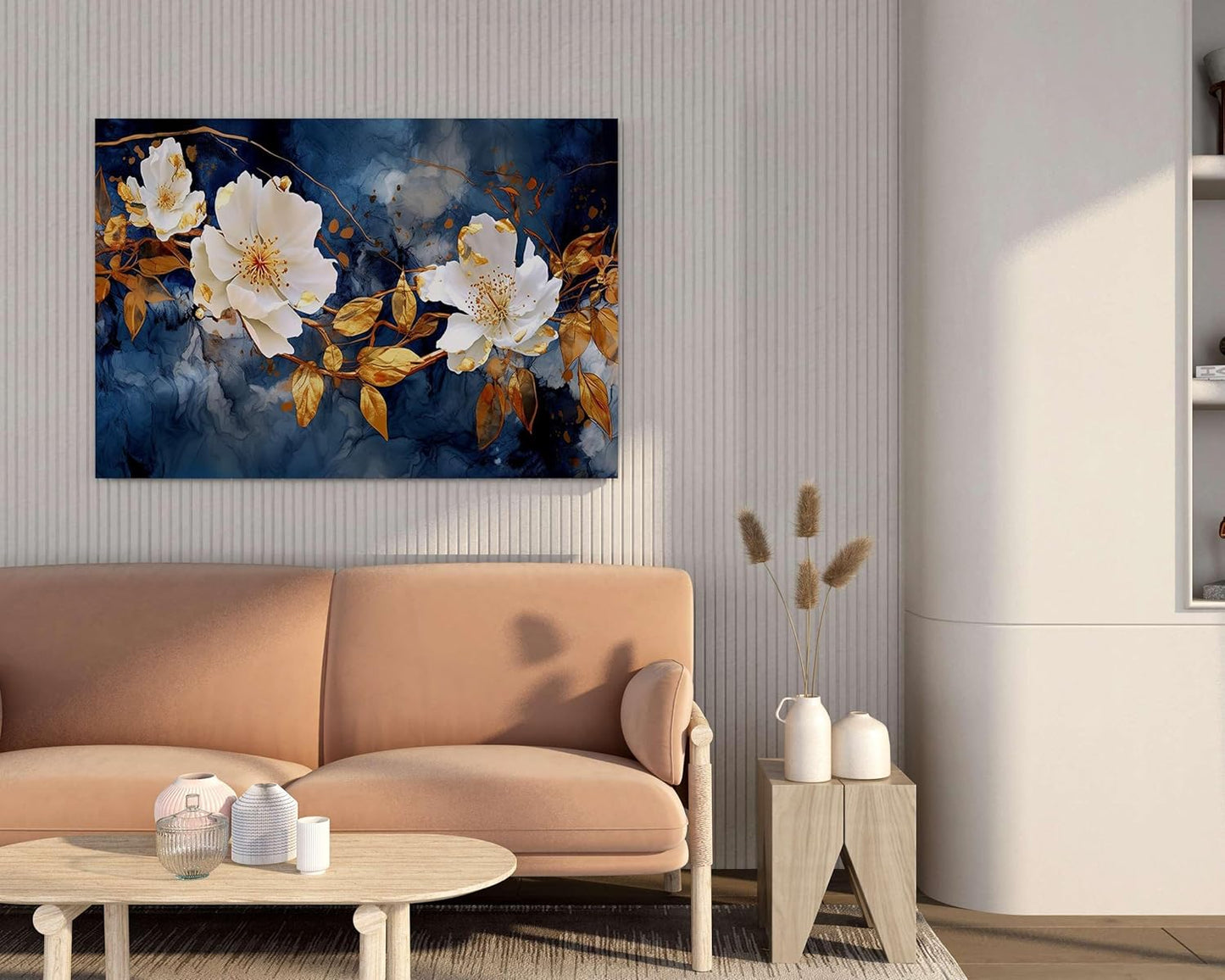 Flower Paintings For Wall Decoration With Frame Canvas Painting For Living Room Bedroom Home Office & Hotels  (34 inch x 22 inch)