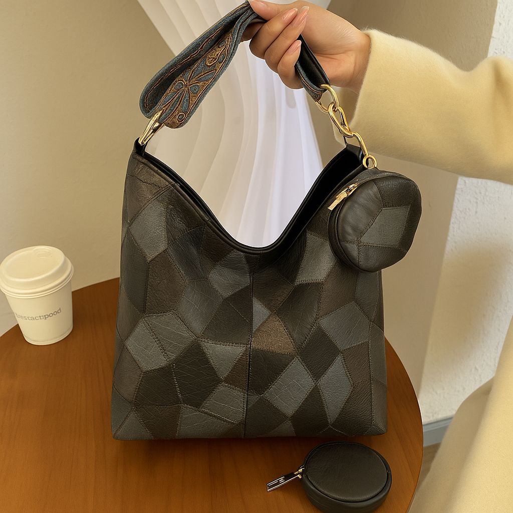 Premium 2-Piece Combo: Imported Multi-Color Tote Bag Set – High-Quality PU Leather