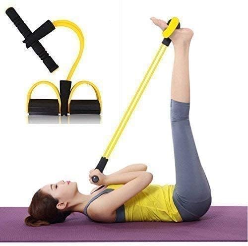 Pull Reducer Training Bands-4Tubes Body Pedal Exerciser Yoga Crossfit Exercise, Arm Exercise, Tummy Body Building Training Resistance Bands (Multi)