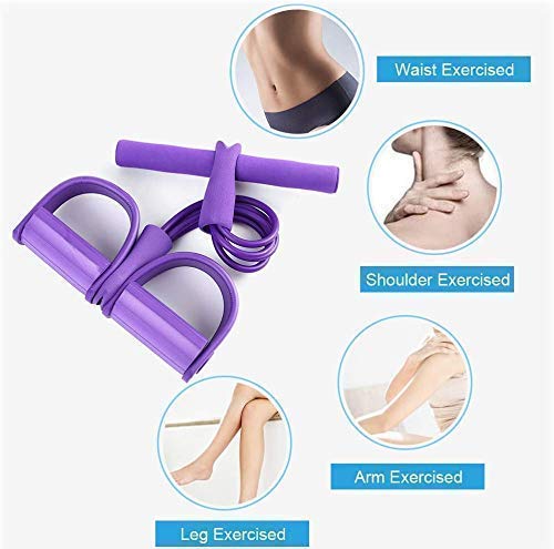 Pull Reducer Training Bands-4Tubes Body Pedal Exerciser Yoga Crossfit Exercise, Arm Exercise, Tummy Body Building Training Resistance Bands (Multi)