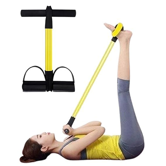 4-Tube Yoga Resistance Band Pedal Puller for Leg and Stomach Exercise Yoga and Home Gym for Men and Women Stretching Band, for Abdomen/Waist/Arm/Leg Stretching Slimming Training Unisex(Multicolor)