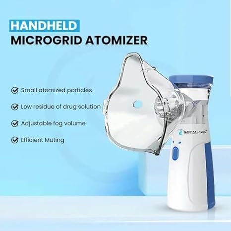 Portable Mesh Nebulizer Machine for Respiratory Care| Silent Operation, USB and Battery Opreated., Adult & Child Use, Fast Relief Angle Fast-Acting Portable Mesh Nebulizer | Quiet, Efficient Mist Therapy for Easy Breathing Anywhere