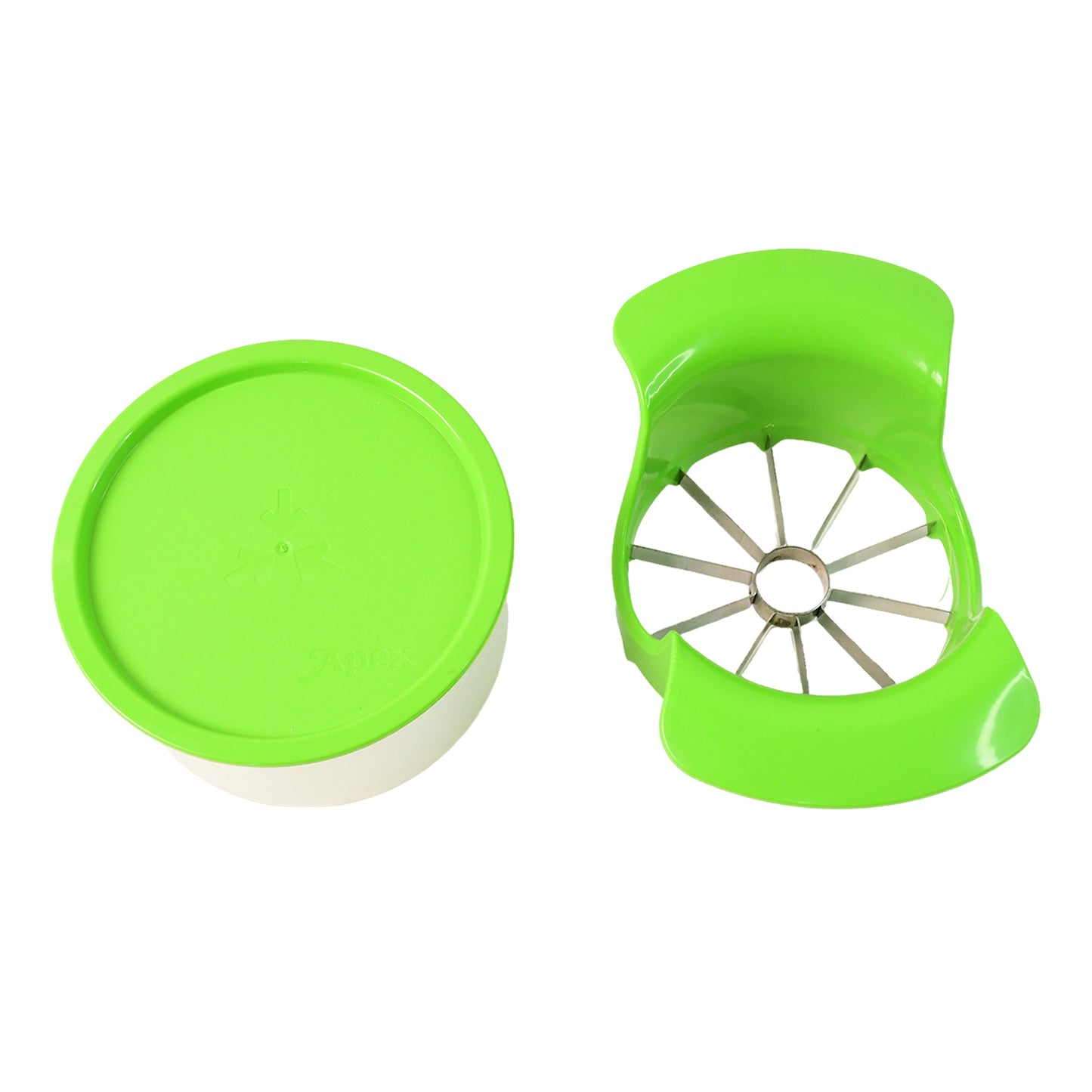 Apex Apple Cutter With Container  Unbreakable Abs Body  Stainless Steel Blades