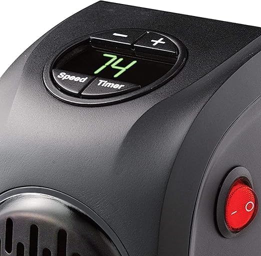 Handy Electric Heater, 400 Watts, Plug-In Heater,Portable Room, Office, Bedroom Warmer with LED Display, Set Temperature, and Stylish Design