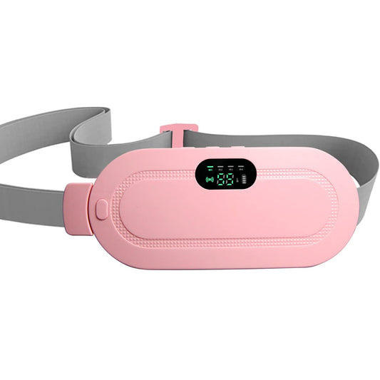 AGIOGIO Portable Cordless Heating Pad for Menstrual Cramps Relief, for Stomach, 3-Speed Temperature Adjustment and 4-Speed Massage Modes, Back and Belly Heating Pad for Women Pink Color