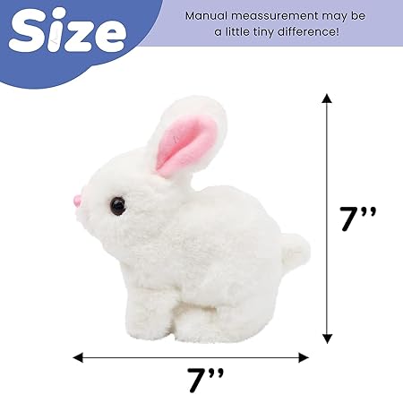 Hopping Walking Bunny Toy with Sounds, Jumping Rabbit Wiggling Ears, Twitching Mouth and Nose, Educational Interactive Bunny Rabbit Toy for Baby Kids