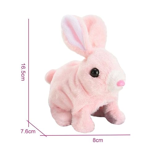Hopping Walking Bunny Toy with Sounds, Jumping Rabbit Wiggling Ears, Twitching Mouth and Nose, Educational Interactive Bunny Rabbit Toy for Baby Kids