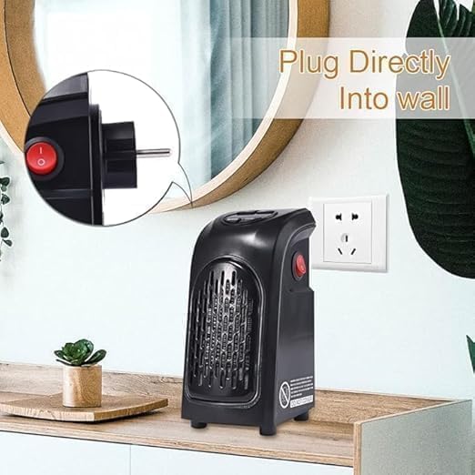 Handy Electric Heater, 400 Watts, Plug-In Heater,Portable Room, Office, Bedroom Warmer with LED Display, Set Temperature, and Stylish Design