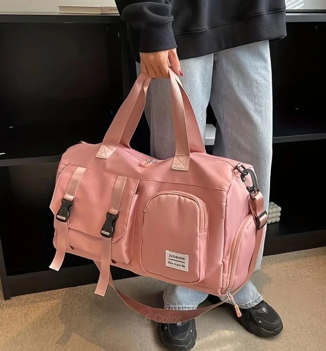 Unisex Waterproof Duffle Bag for Gym & Travel | Large Capacity Weekend Shoulder Bag with Separate Shoe Compartment | Multifunctional Luggage Bag for Women & Men | Ideal for Yoga, Maternity & Business Trips