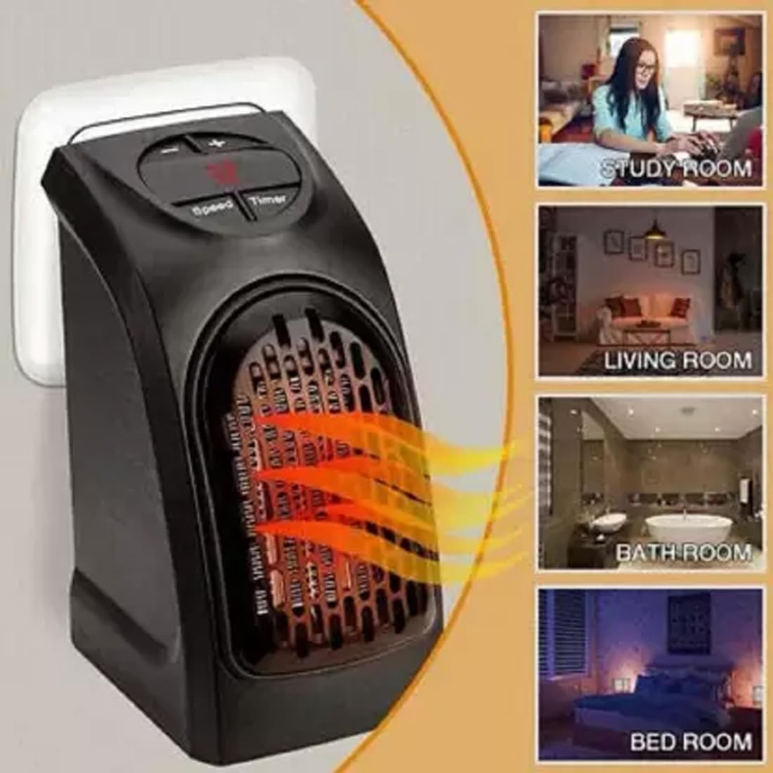 Handy Wall-Mounted Electric Convector Heater | Energy-Saving Small Indoor Room Heater 400W