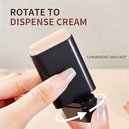 Hydrating Korean Foundation Stick with Built-in Brush | Lightweight, High Coverage, Longwear Makeup for Flawless, Smooth Base – Perfect for Daily Use (Pack of 1)