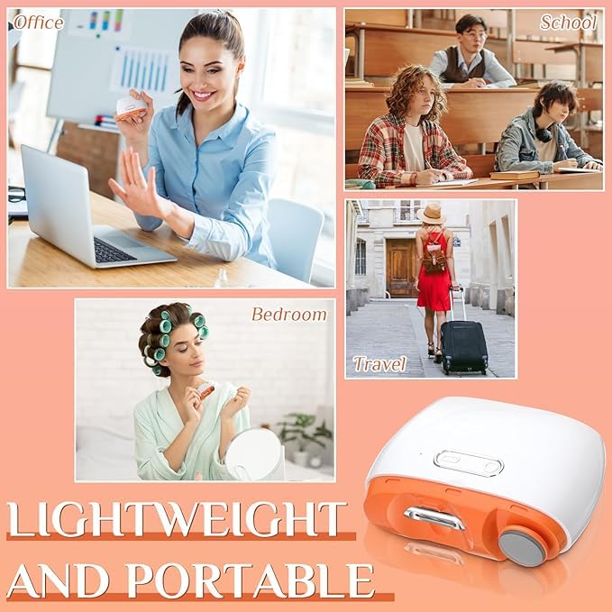 Electric Automatic Nail Clipper,2 in-1 Electric Nail Clipper and Nail Polisher, USB Rechargeable Suitable for Babies,Women Manicure,Kids, Adults, Electric Baby Nail Clippers with LED, Safety Fingernail Trimmer - Orange