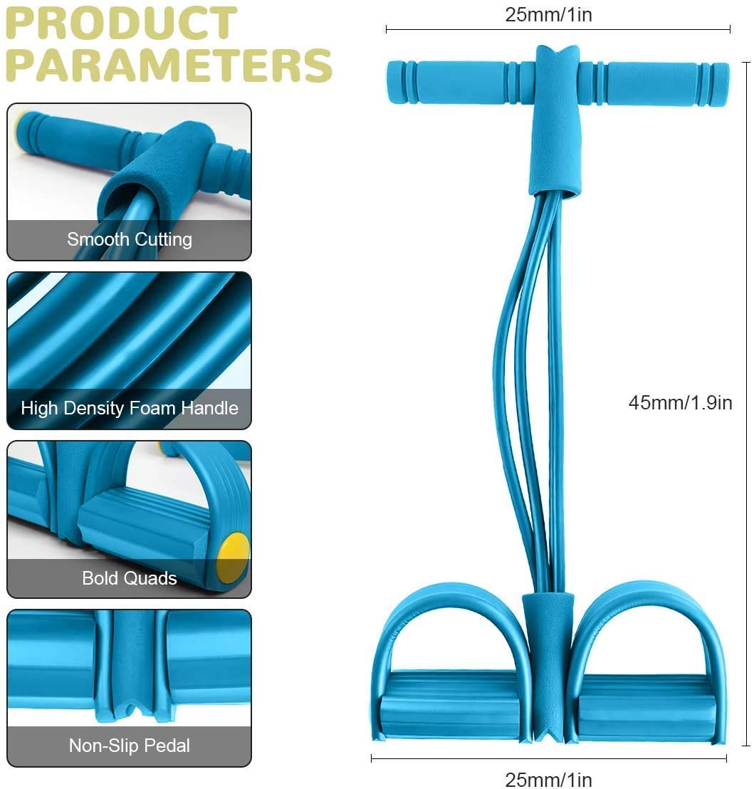 Pull Reducer Training Bands-4Tubes Body Pedal Exerciser Yoga Crossfit Exercise, Arm Exercise, Tummy Body Building Training Resistance Bands (Multi)