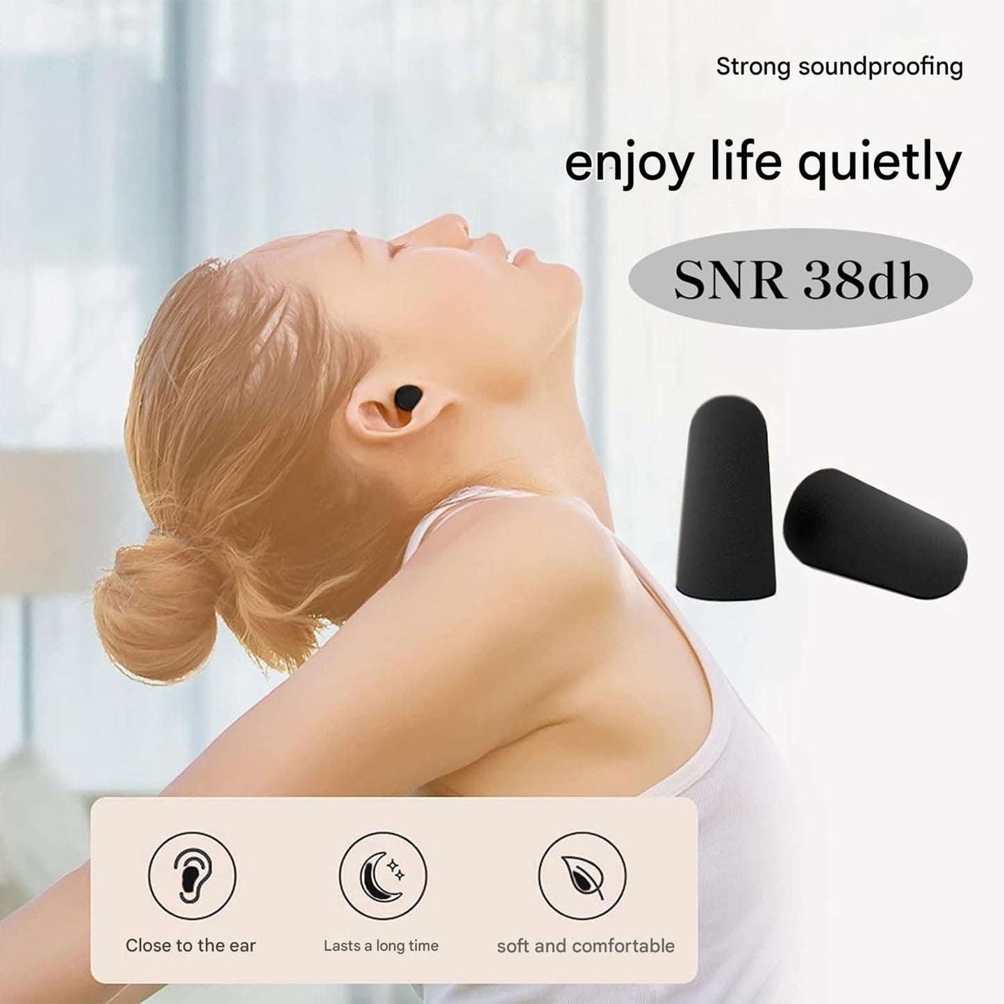 Soft Noise Reduction Ear Plugs (1  Pair)