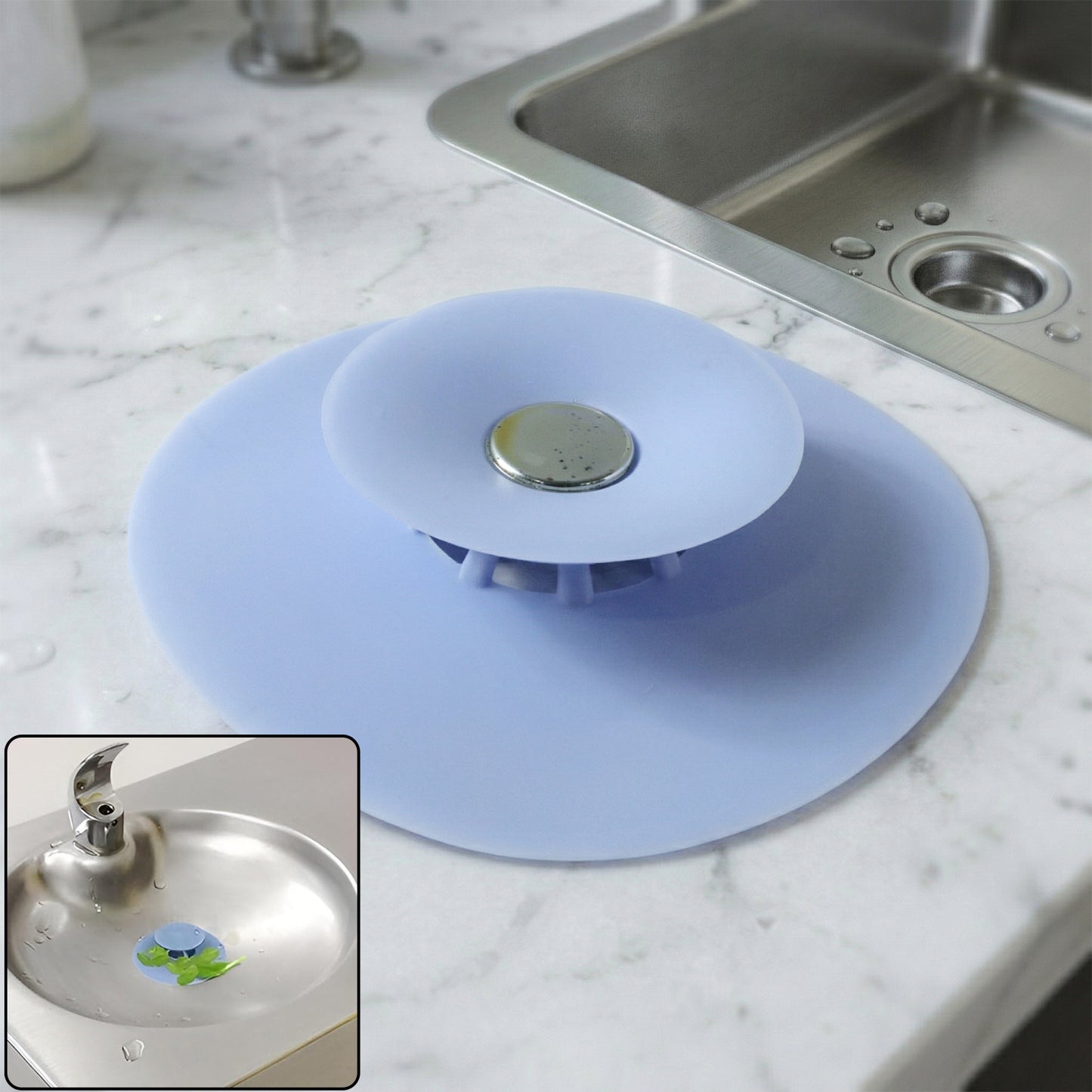 Kitchen Silicone Sink Drain Cover Strainer With Suction Cup 1 Pc