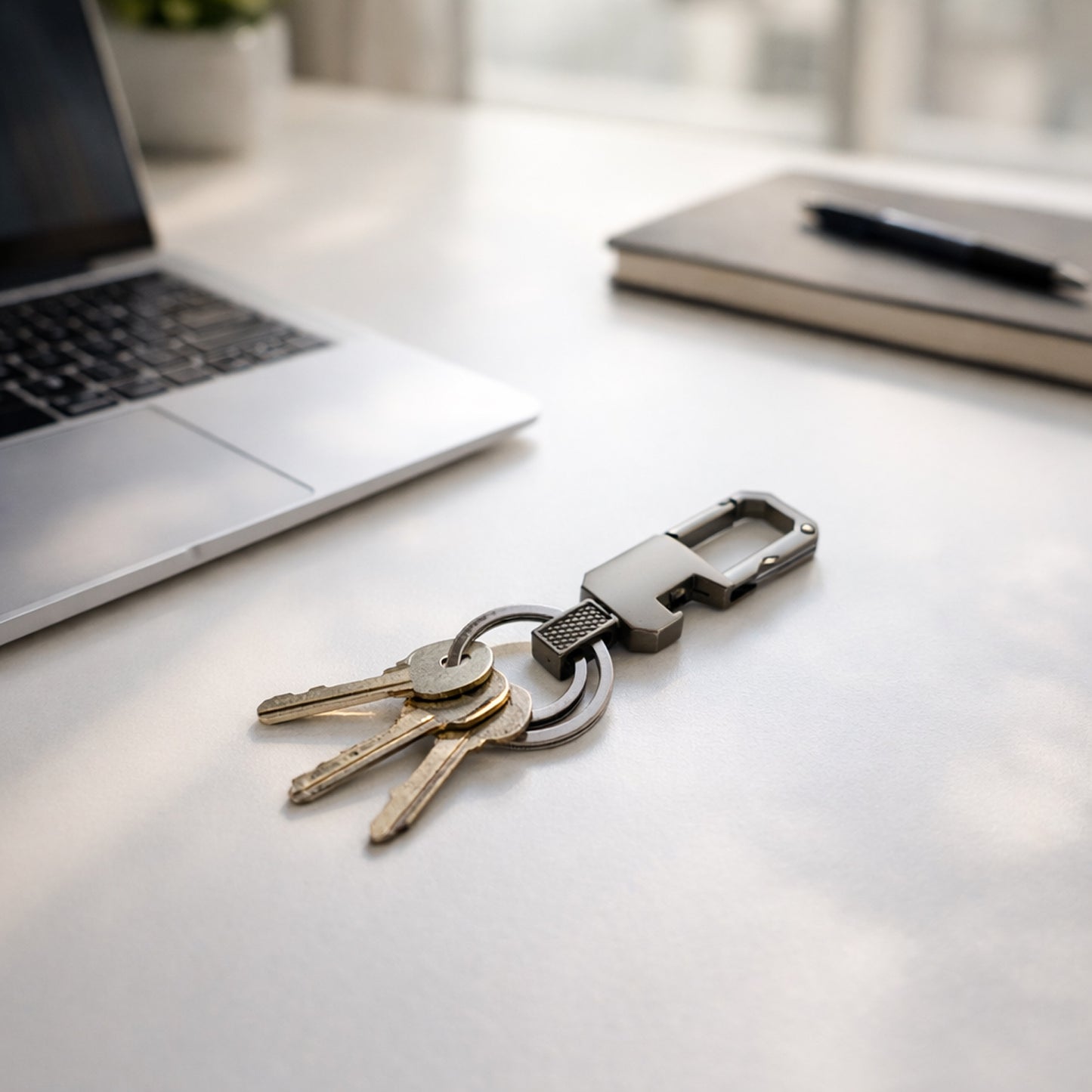 Premium Metal Key Holder With Secure And Stylish Keychain (1 Pc)